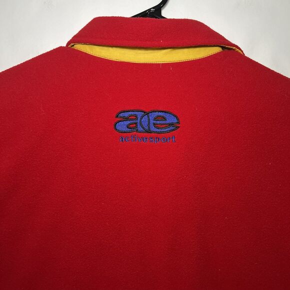 VTG American Eagle Active Sport Full Zip Fleece Vest Large Red Quilted Lining - Picture 14 of 16